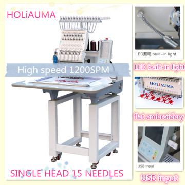 HOLIAUMA Cheap Single Head High Speed Computer Operation Embroidery Machine With 15 Colors